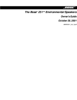 Bose 251 - Owners Guide 